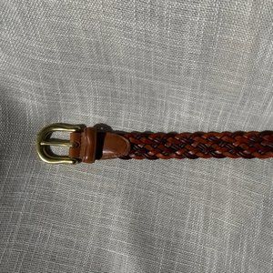 Coach Woven British Tan 1" belt with Gold buckle